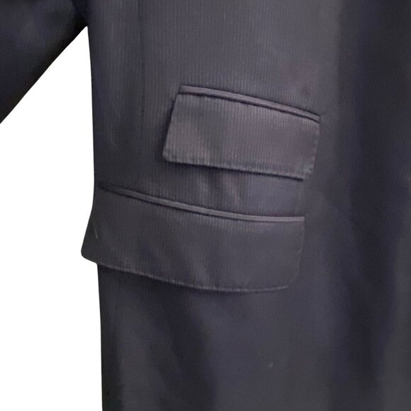 VITALE BARBERIS Men Blazer Size XL Wool Super 110 CANONICO STITCHED Blue Classic - Picture 3 of 16